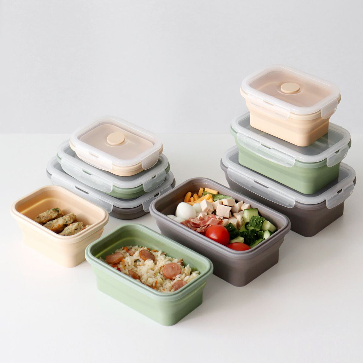 카모메 키친 실리콘 폴딩 푸드 컨테이너 KAMOME KITCHEN Silicon Folding Food Container 2sizes