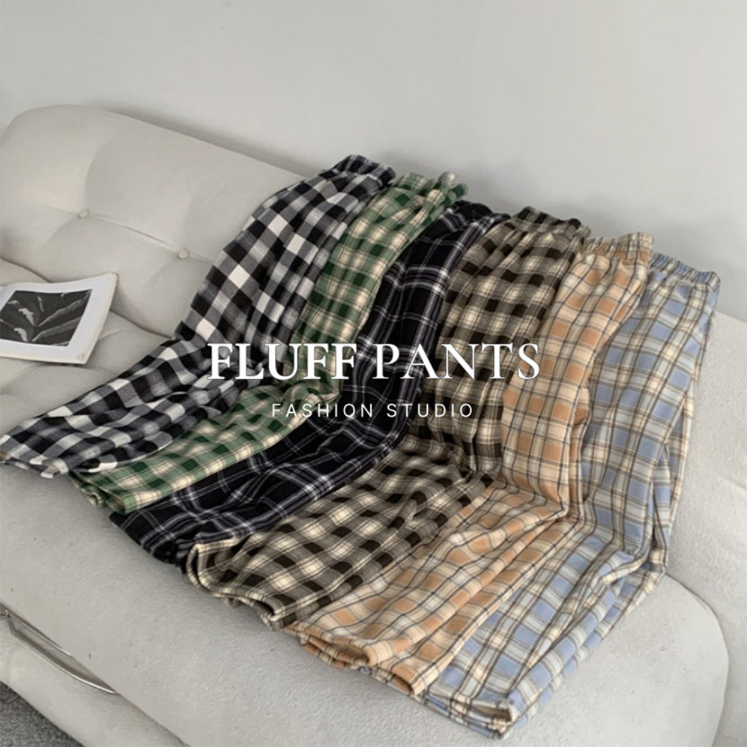 겨울 양털체크 바지 홈웨어 Winter Fleece Checkered Pajama Pants (5 Colors)