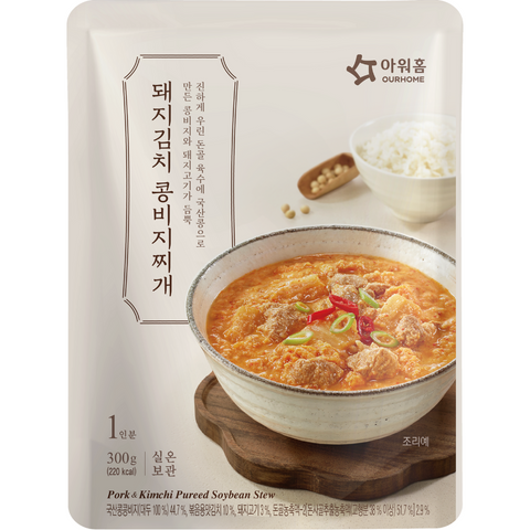 아워홈돼지김치 콩비지찌개 300g 돼지고기 된장찌개