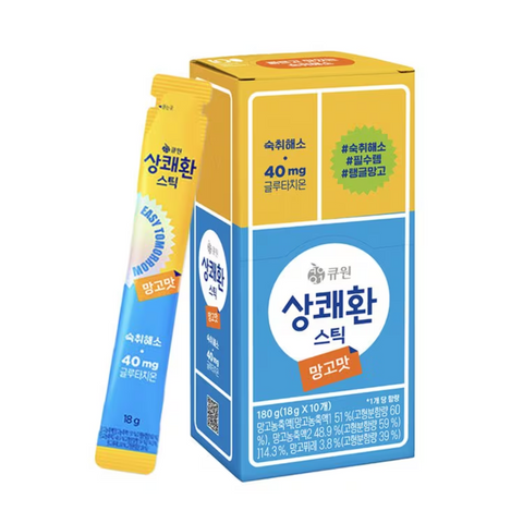 큐원 상쾌환 스틱 5가지 맛(청사과/사과/샤인머스캣/복숭아/망고)