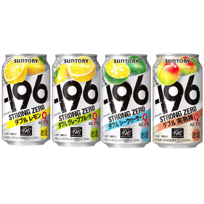 산토리 츄하이 -196℃ 스트롱 제로 더블 (레몬/자몽/라임/완숙매실) 350ml SUNTORY -196 Strong Zero 4 Flavors (ALC.9%)