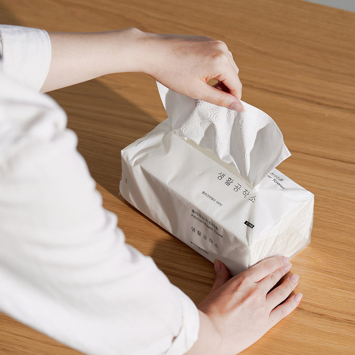 SPECIAL PRICE🔥 [생활공작소] 뽑아쓰는 키친타올 무표백 Saengong Kitchen paper towel