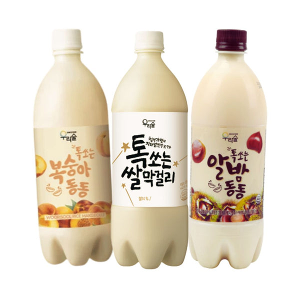 우리술 톡쏘는 막걸리 (쌀/알밤/복숭아) 750ml