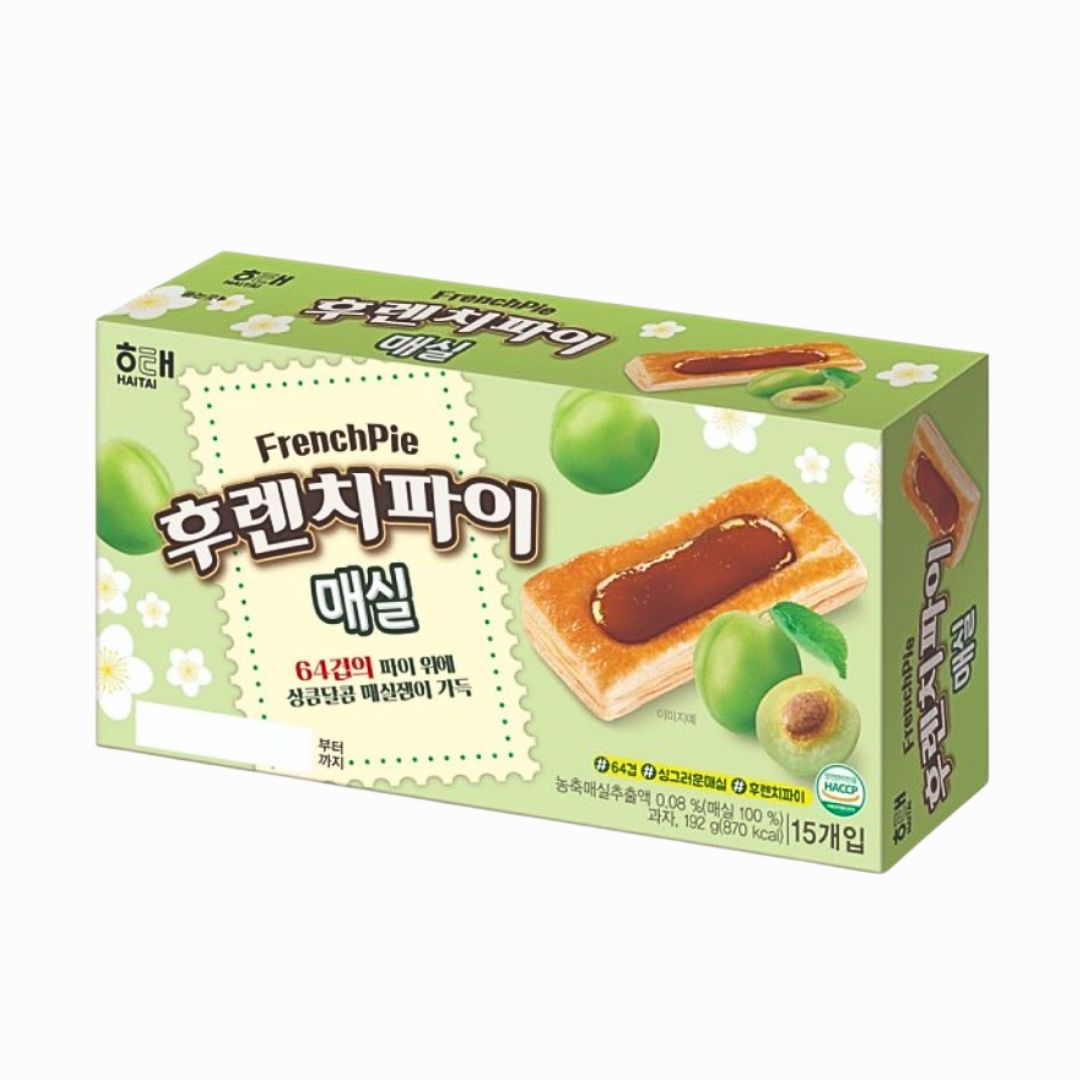 해태 후렌치파이 (딸기/사과/쁘띠초코/매실) 15개입 Haitai FrenchPie (Strawberry/Apple/Petit Chocolate)