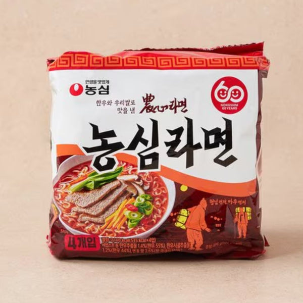 농심 60주년 기념, 한우와 우리쌀로 맛을 낸! 농심라면 124g*4개입