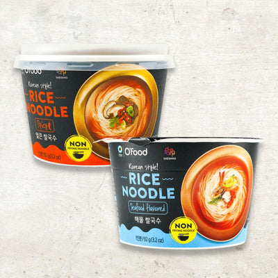 O'Food Korean Style Rice Noodle (Spicy/Seafood Flavored) 92g*6cups