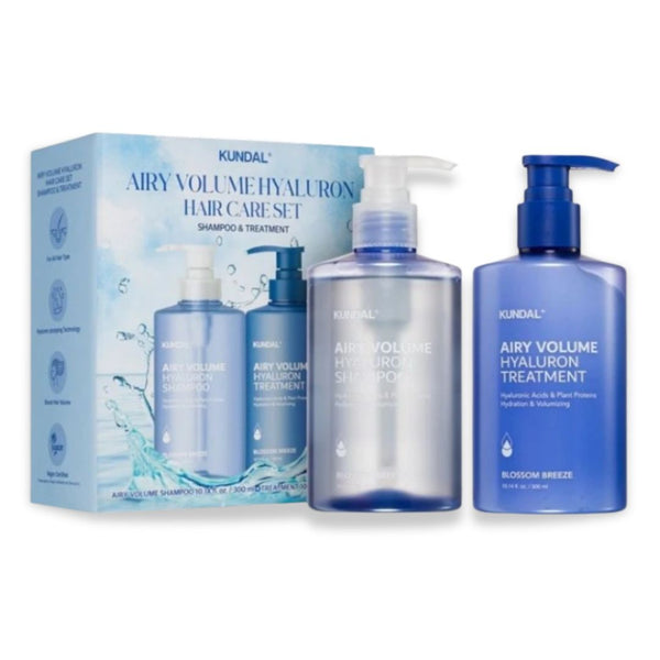 [쿤달] 에어리 볼륨 히알루론 헤어 케어 세트 블라썸 브리즈 600ml | [KUNDAL] Airy Volume Hyaluron Hair Care Set Blosso