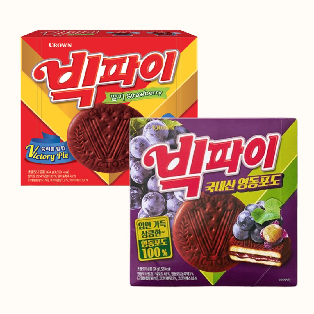 Crown Big Pie Grape / Straw berry 2 Flavors