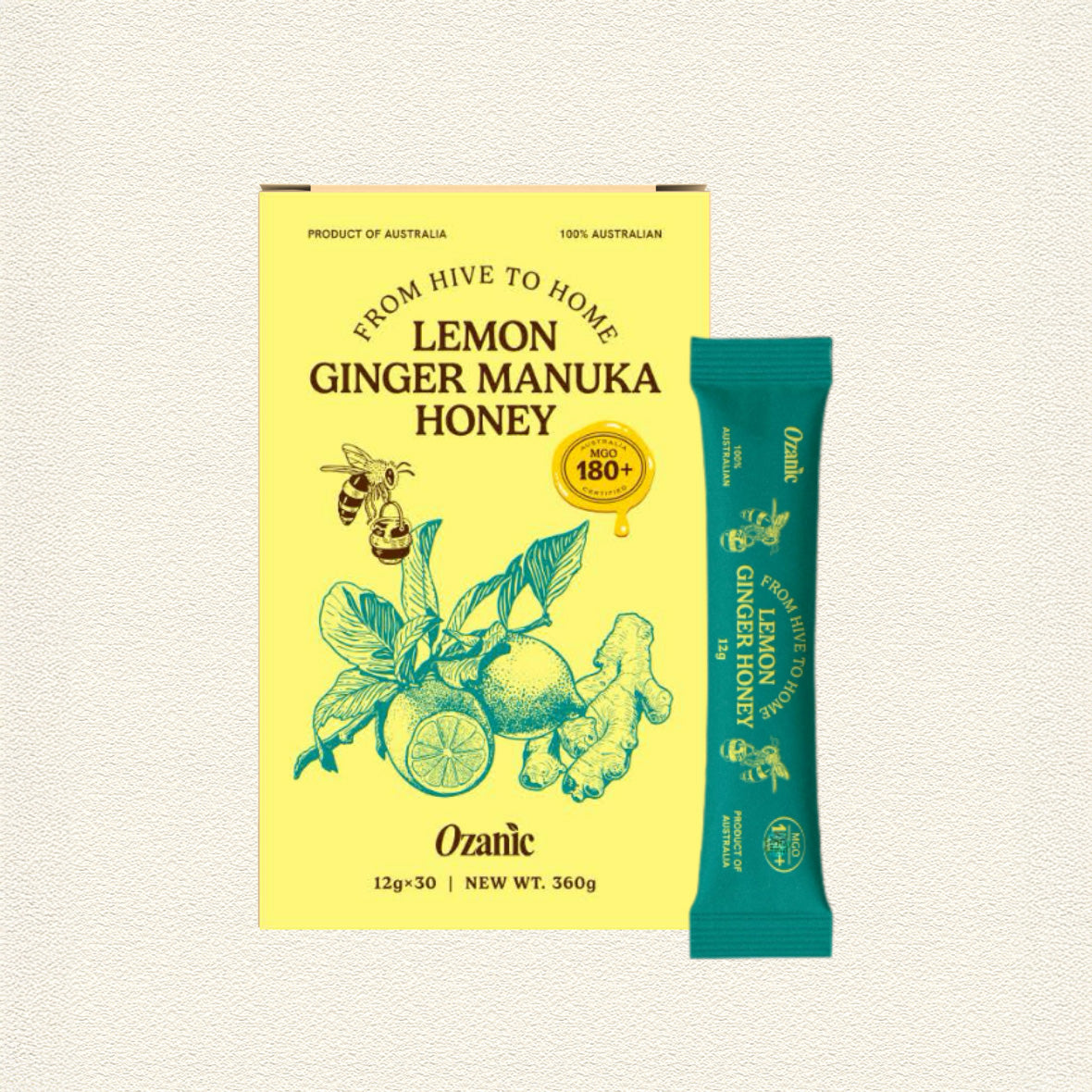Ozanic Lemon Ginger Manuka Honey MGO180+ Sachet 30