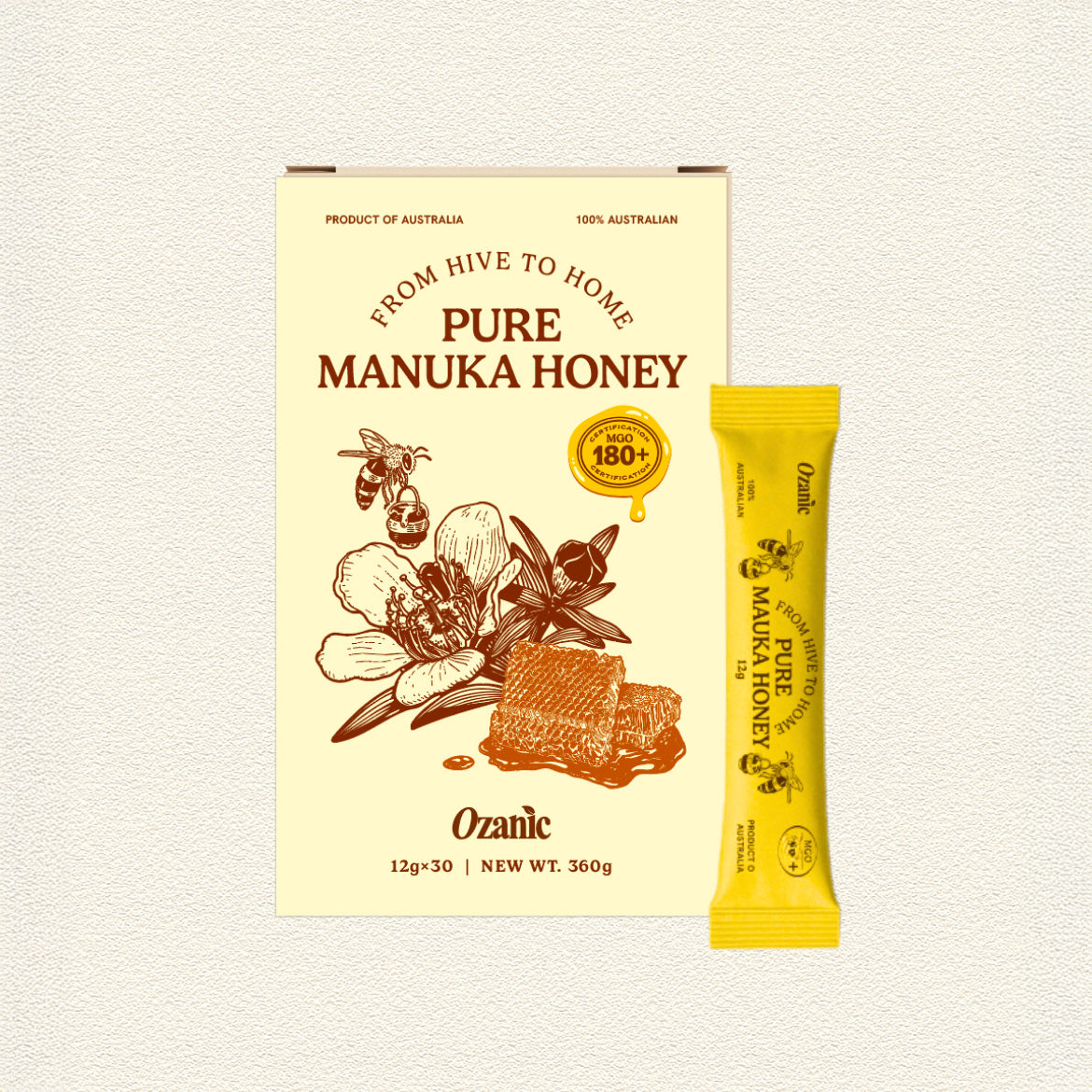 Ozanic Pure Manuka Honey MGO180+ Sachet 30