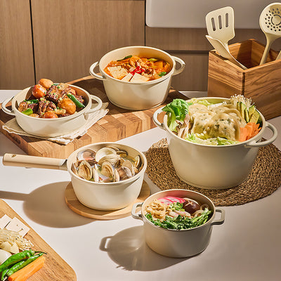 트루쿡 베이지 냄비 시리즈 4종 TRUECOOK Beige Pot Series 4 Options(Stew Pot/Stock Pot)