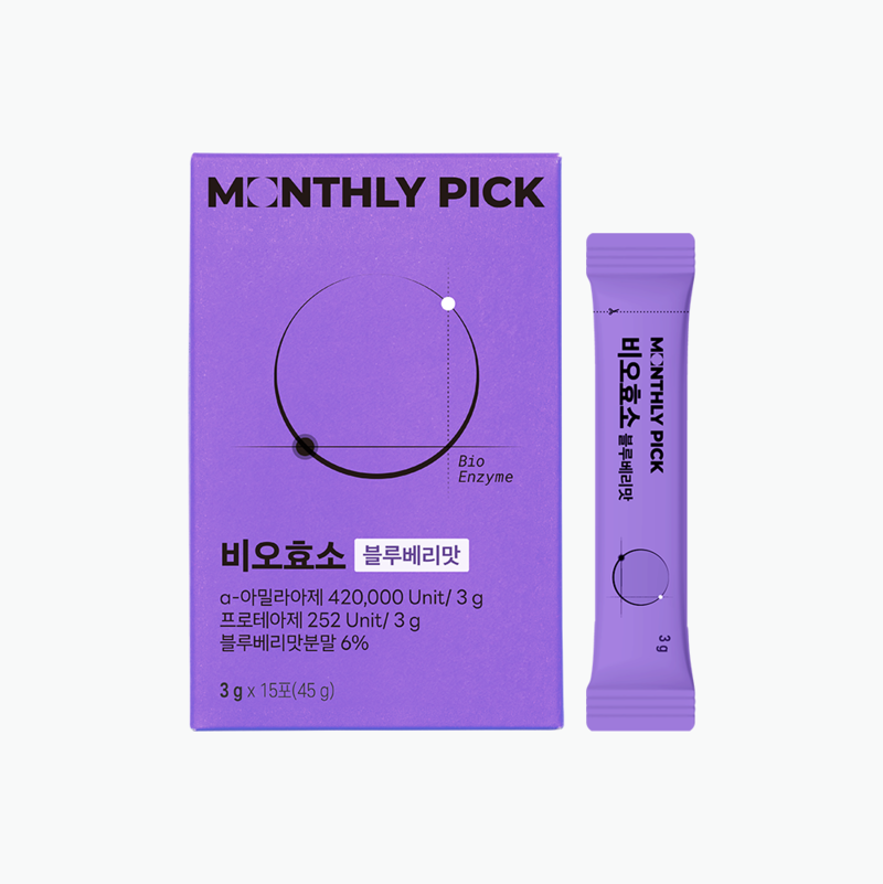 탄수화물 분해 끝장판! 먼슬리픽 비오효소 블루베리맛 3gX15포(45g) BIO Enzyme Blueberry Flavor