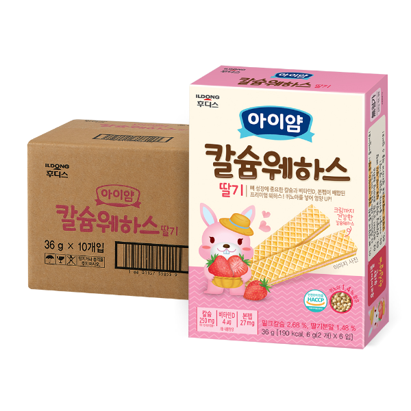 일동후디스 아이얌 칼슘 웨하스 딸기 36g | [ILDONG FOODIS] Calcium Wafers Strawberry 36g