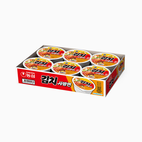 LOWEST PRICE🎉 얇은 면발로 더 맛있게 농심 김치 중사발 Nongsim KIMCHI BOWL 86g *6ea