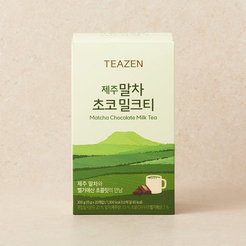 티젠 제주 말차 초코 밀크티 15g 20스틱 (300g) | [TEAZEN] Jeju Matcha Chocolate Milk Tea