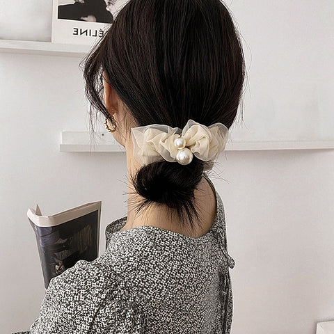 클레어 진주장식 스크런치 곱창밴드 Clare Pearl Scrunchie