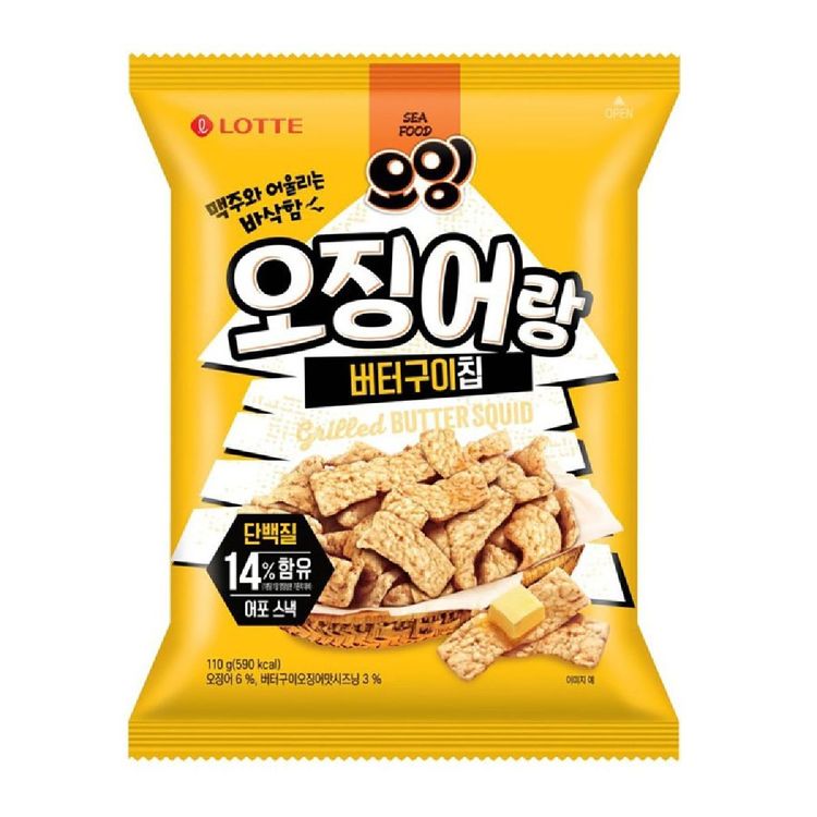 Oing 3 types (Squid and Butter Roast Chip / Dried Pollack Chip Cheongyang Mayo Flavor / Seafood Flavor)