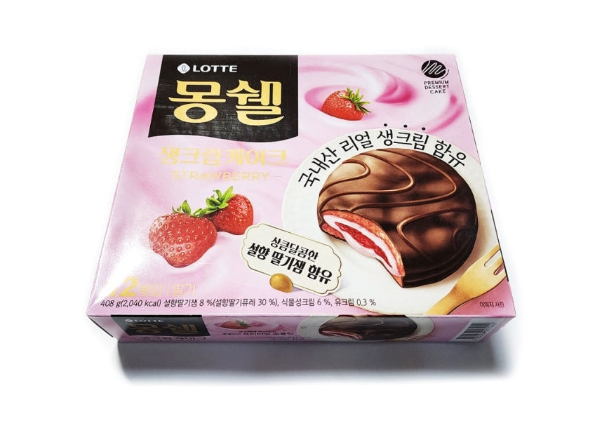 [롯데] 몽쉘 생크림 딸기 408g