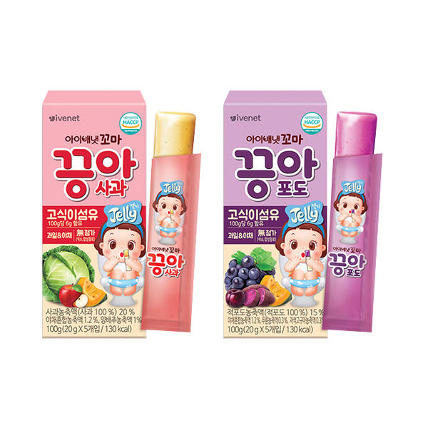 아이배냇 꼬마 끙아젤리 포도 20g*5 (100g) | [IVENET] Kids Fiber Jelly Grape 20g*5p
