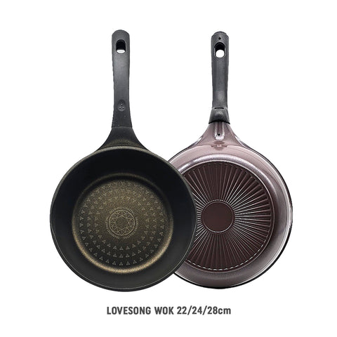 UP TO 60%OFF💥남선 마블코팅 러브송 튀김팬/웍 3 Sizes Lovesong Wok namsun marble coating 22/24/28cm