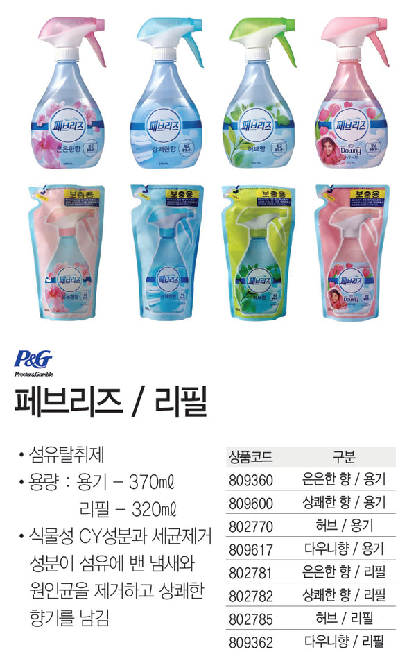 [피죤] 페브리즈 리필 다우니 320ml