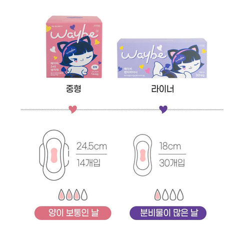 Waybe Pads with wings 14p | Long Panty Liners 30p