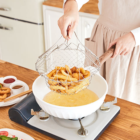 Clearance✨ 차리담 요리조리 그물망 Stainless Steel Expandable Foldable Fry Chef Basket