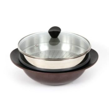 셰프라인 쵸코와인 만능팬 찜기 세트 Chefline Choco Wine Multi Pan + Steamer