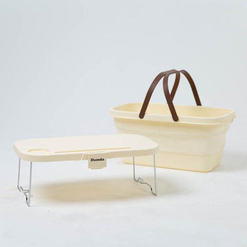 담다 접이식 바구니 겸용 테이블 / 실리콘 바스켓 2 In 1 Outdoor Foldable Basket And Table