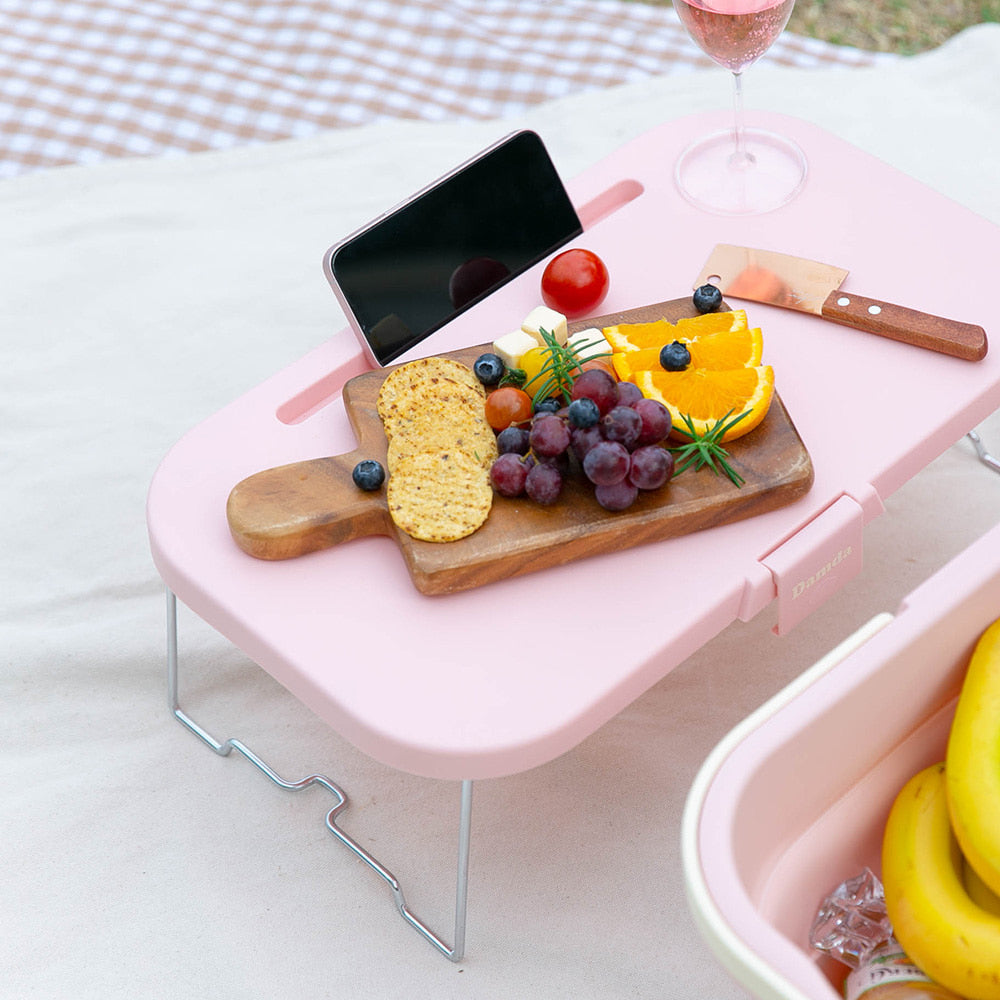 담다 접이식 바구니 겸용 테이블 / 실리콘 바스켓 2 In 1 Outdoor Foldable Basket And Table