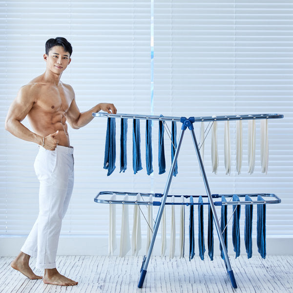 사이즈를 확인하세요✔ [인더홈]빨래 건조대 메탈블루 4단 특대 [INTHEHOME] Laundry drying rack