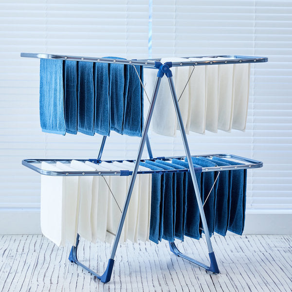 사이즈를 확인하세요✔ [인더홈]빨래 건조대 메탈블루 4단 특대 [INTHEHOME] Laundry drying rack
