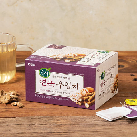 원물그대로의 깊고 진한 [순작]연근 우엉차 0.8gx 40T [Sunjac]Lotus Burdock Root Tea in bags